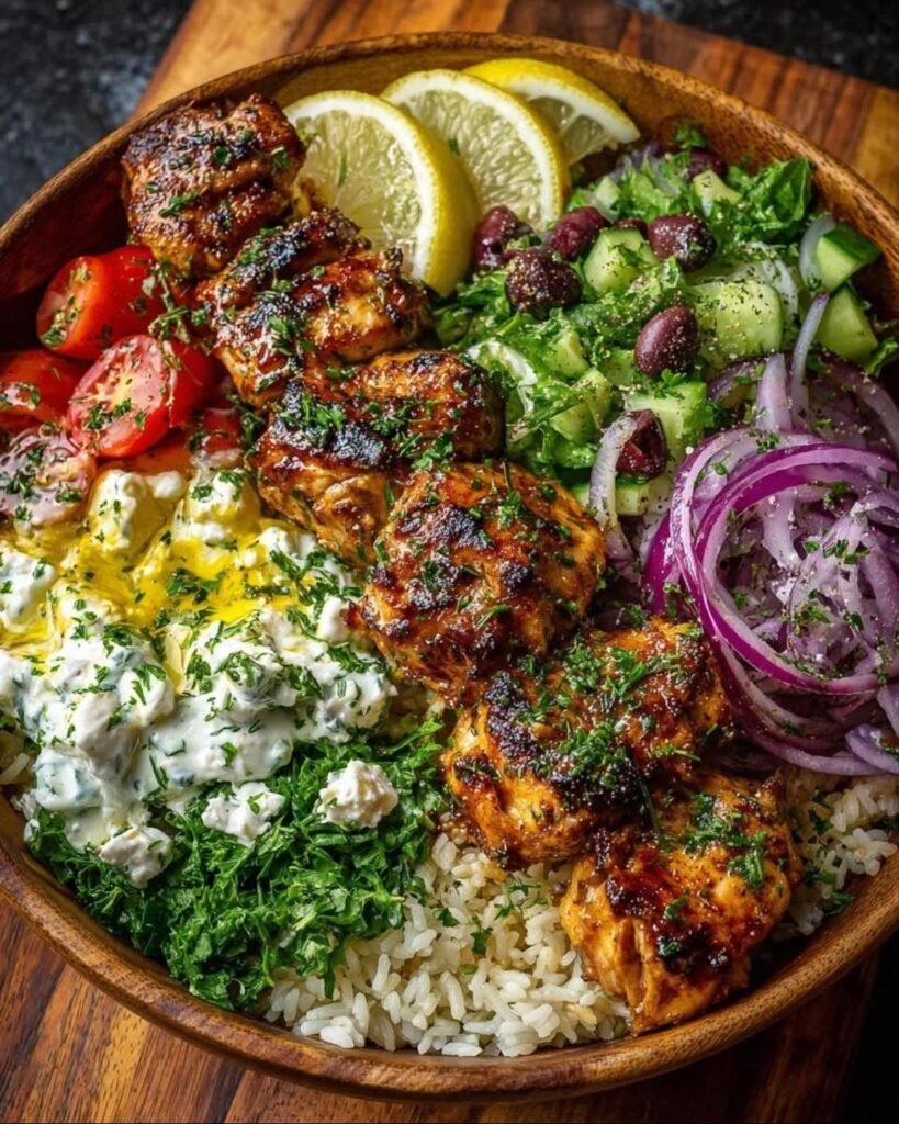 Greek Chicken Cucumber Plates