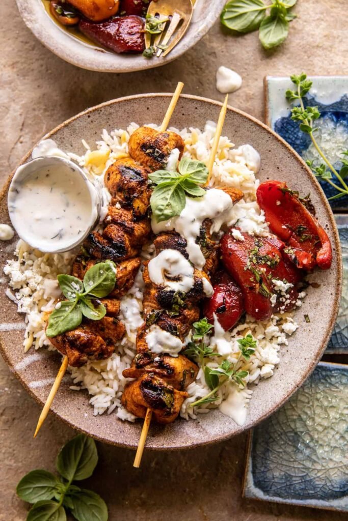 Chicken Tzatziki Rice Bowls